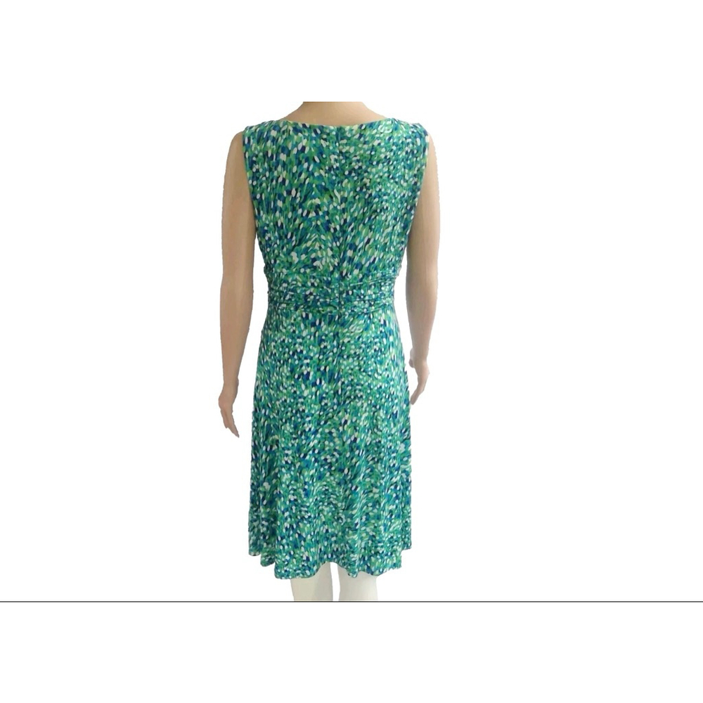 Jessica Howard Green Blue Abstract Sleeveless Midi Dress 10P - Picture 6 of 11